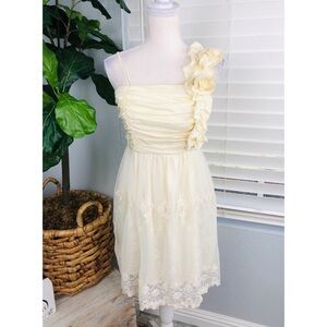 NWOT FLOWER CREAM MINI LACE DRESS